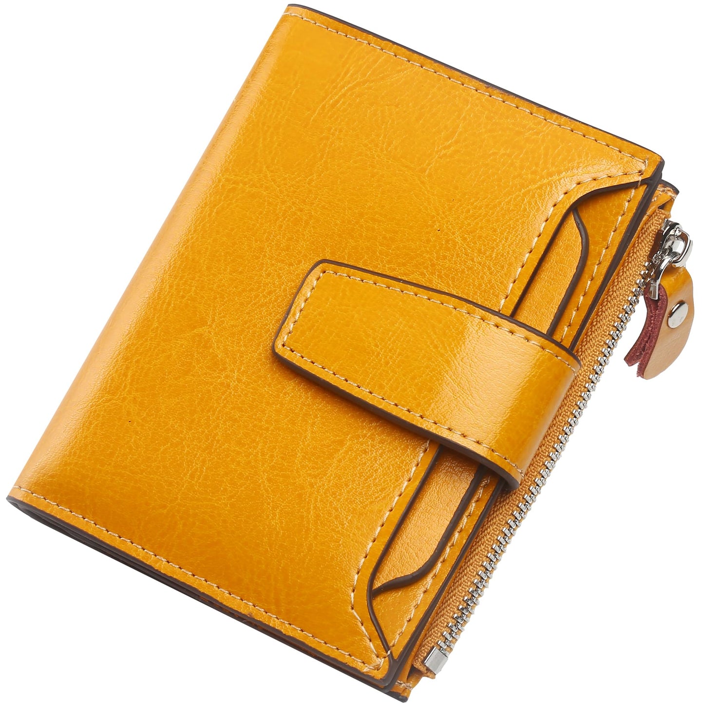 HOTLavemi Small Compact Women Wallet RFID Blocking Genuine Leather Bifold Purse with ID Windows