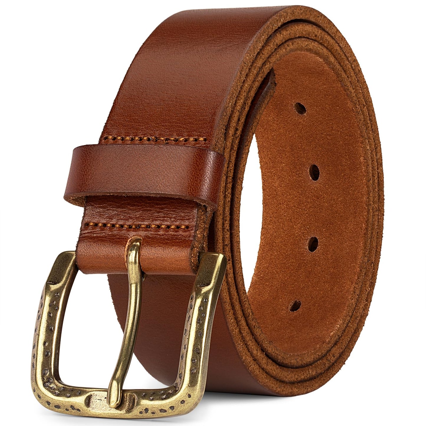 HOTThicken Full Grain Leather Mens Belt Heavy Duty Mens Work Belt Mens Belt High Hardness Buckle Packed In Gift Box