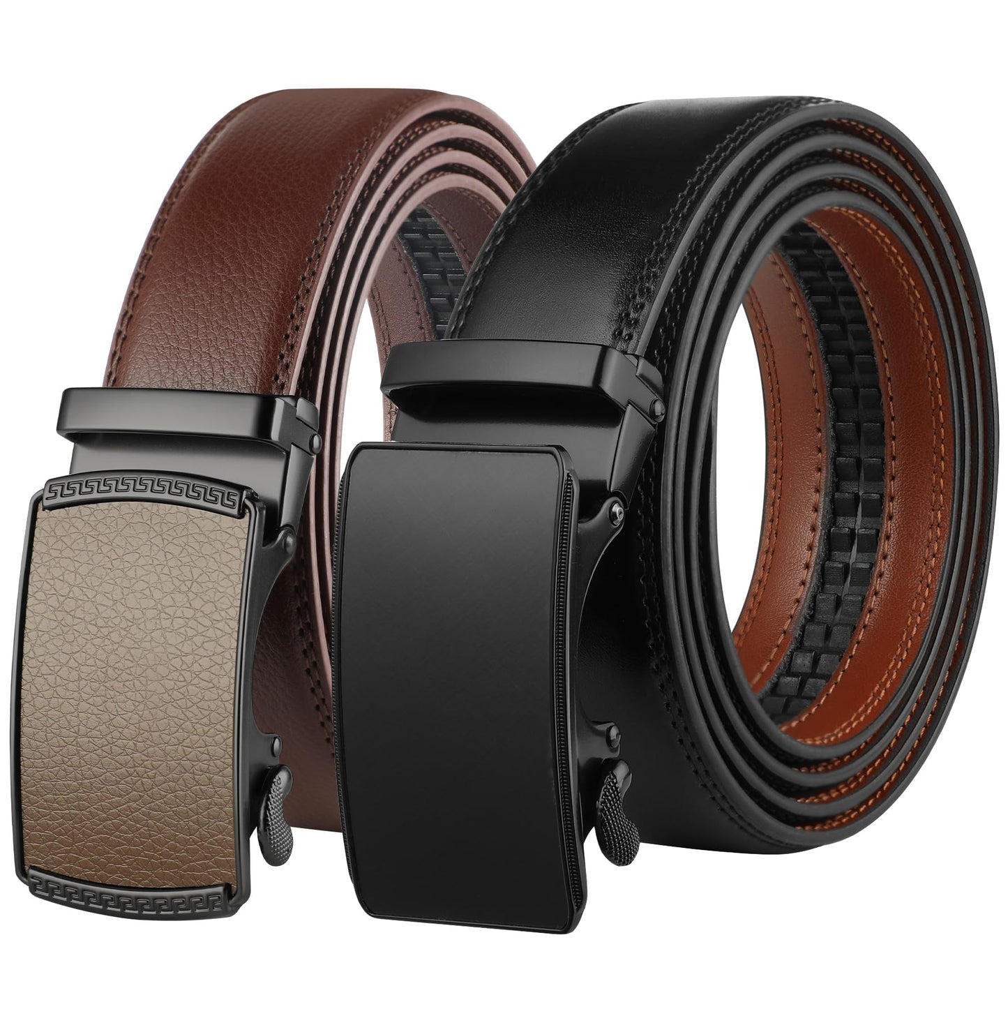 HOTLavemi Men's Real Leather Ratchet Dress Casual Belt, Cut to Exact Fit,Elegant Gift Box