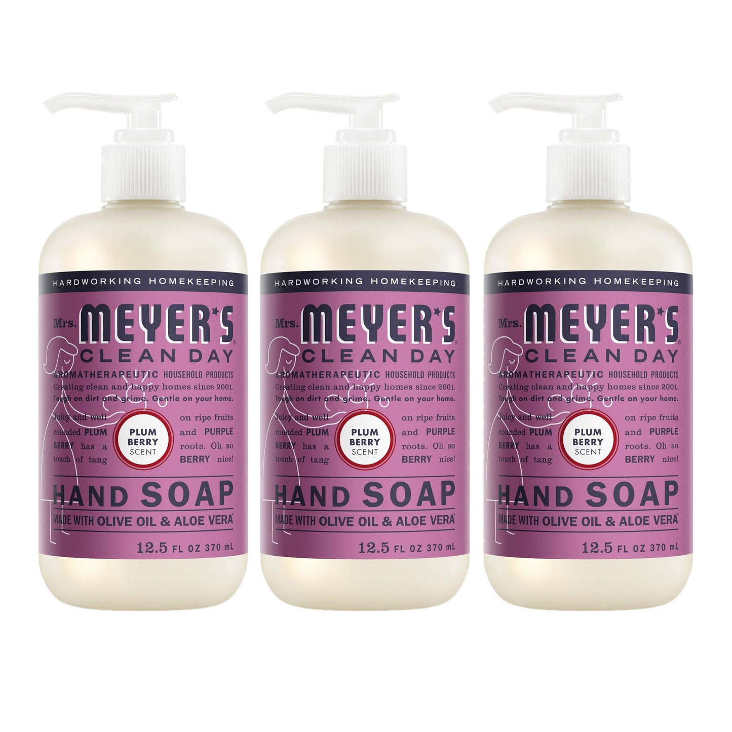 HOTMRS. MEYER'S CLEAN DAY Hand Soap, Lemon Verbena Scent, 12.5 Fl Oz Bottle - 3 Pack
