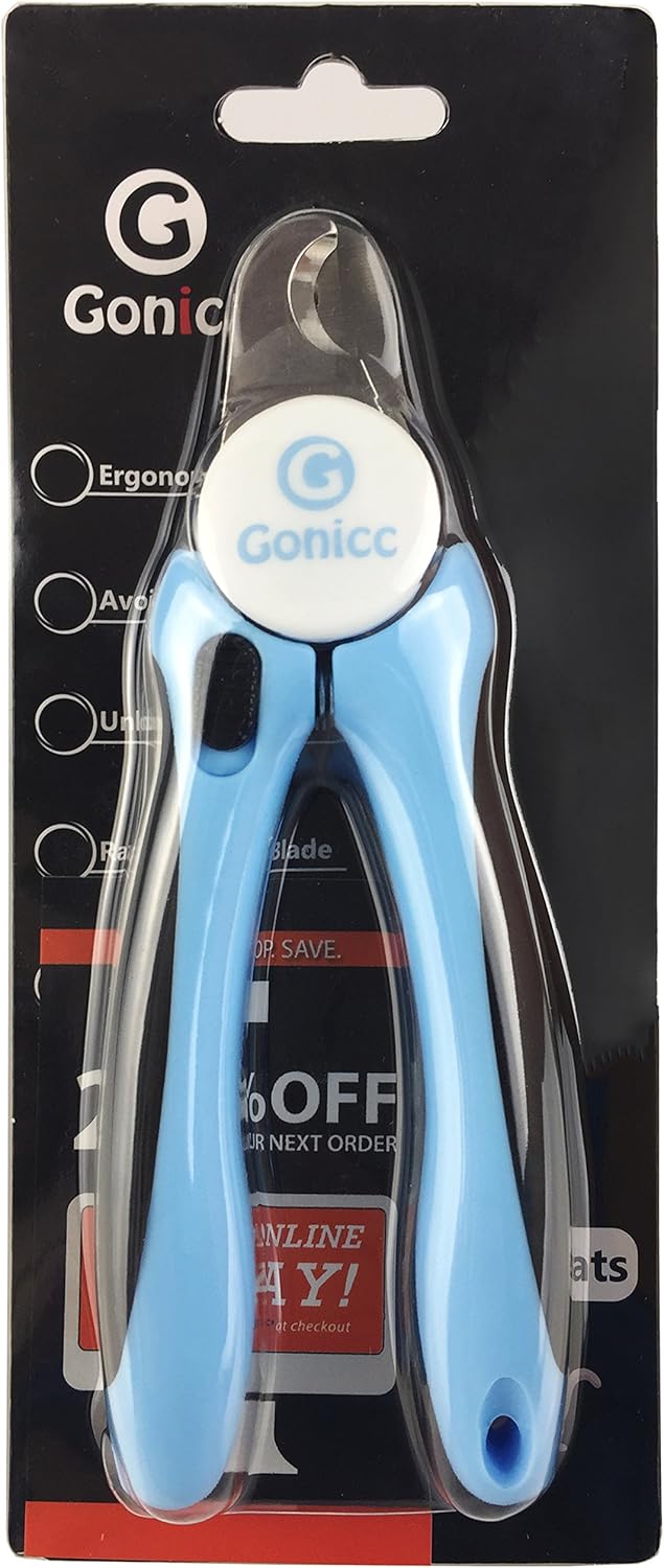 HOTgonicc Professional Dog & Cat Pets Nail Clippers & Trimmers | With Safety Guard to Avoid Overcutting, Free Nail File, Razor Sharp Blade - Professional Grooming Tool for Pets