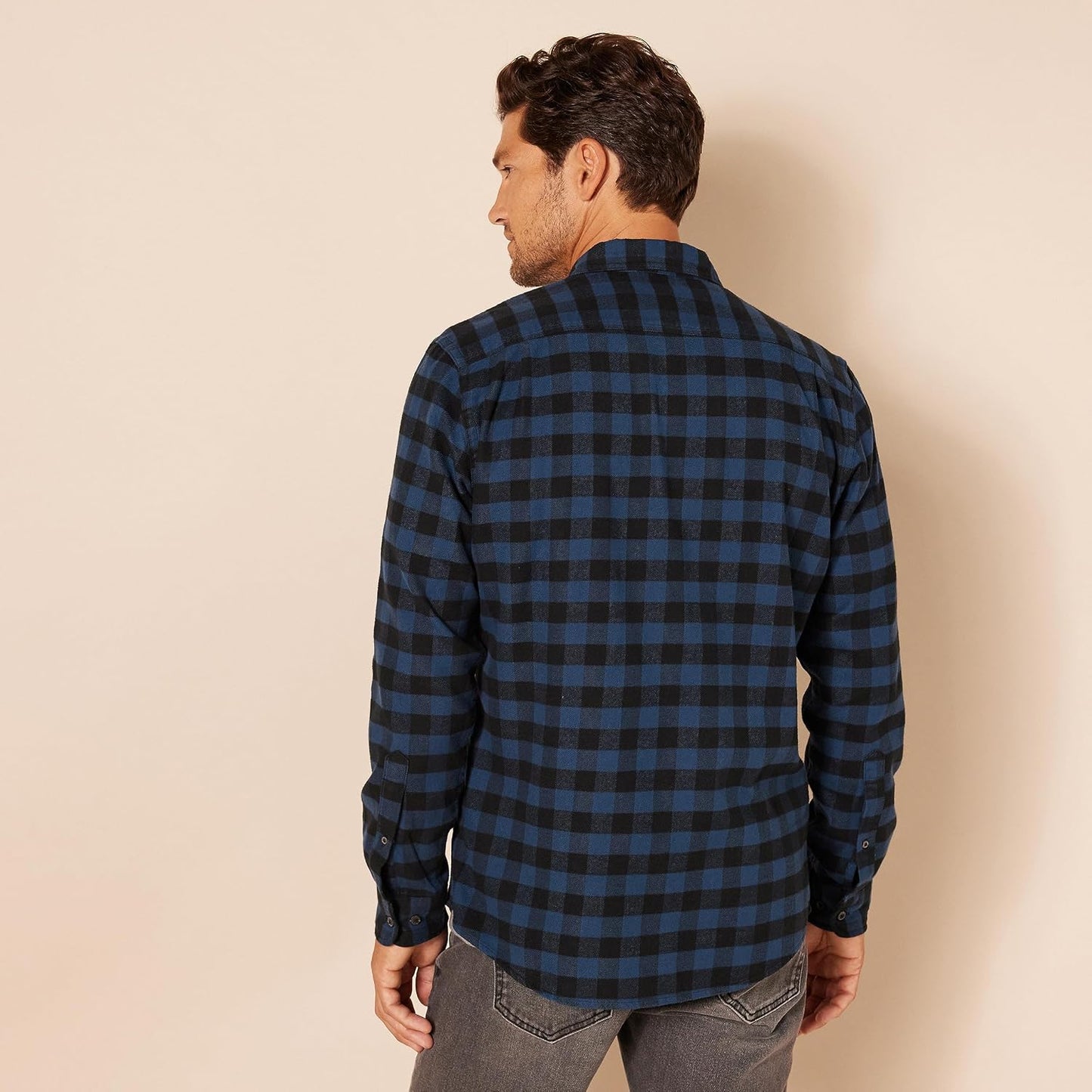 HOTAmazon Essentials Men's Slim-Fit Flannel Shirt, Long Sleeve Button Down Plaid