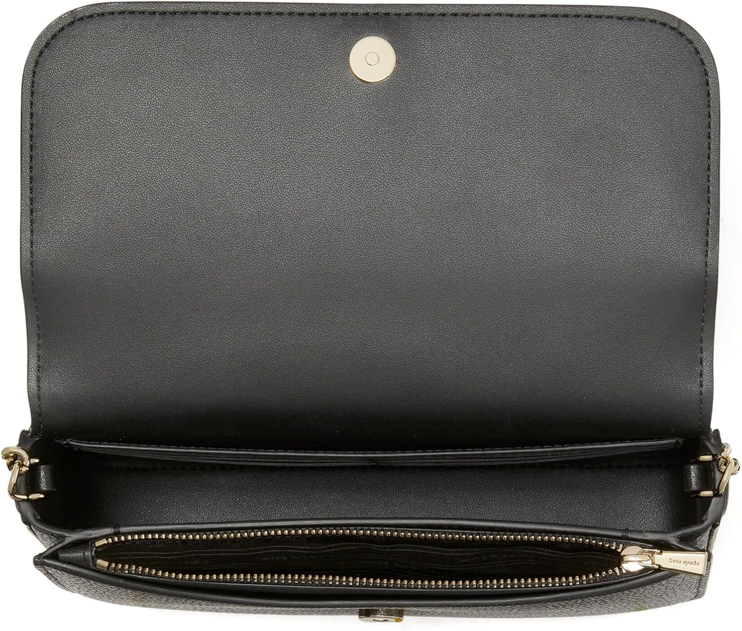 HOTkate spade new york Ava Pebbled Leather Flap Chain Wallet, Black