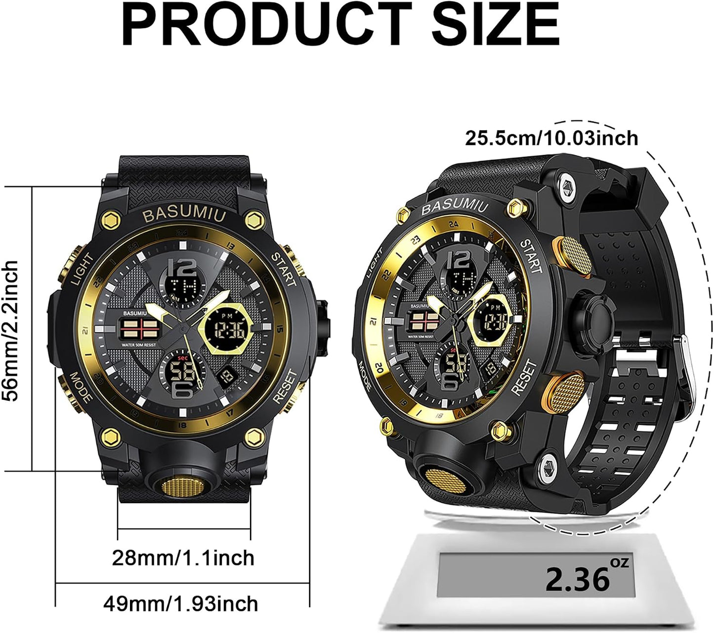 HOTGold Military Dive Tactical Digital Man Watches for Men Nice Luxury Waterproof Diver Mens Watches Work Black Sports