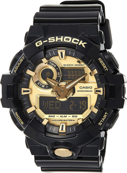 HOTCasio Men's 'G Shock' Quartz Resin Casual Watch, Color:Black (Model: GA-710GB-1ACR)