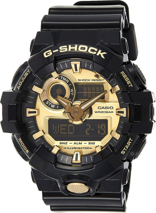 HOTCasio Men's 'G Shock' Quartz Resin Casual Watch, Color:Black (Model: GA-710GB-1ACR)