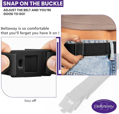 HOTBELTAWAY Easily Adjustable Elastic Flat Buckle No Show Belts for Women – Stretch No Bulge jeans pants