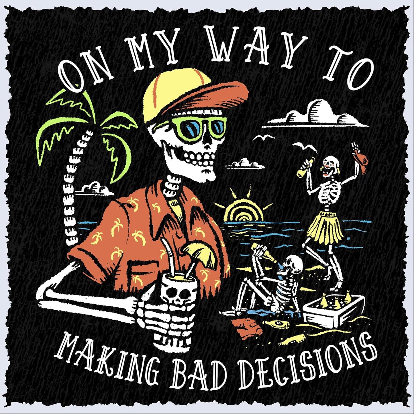 HOTSalty Bones On My Way to Making Bad Decisions T-Shirt, 100% Ringspun Cotton, Classic Fit,Printed in USA
