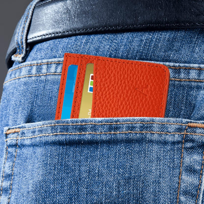 HOTAphrona | Leather 3-Pocket Wallet Slim Card Holder | Leather Card Holder for Men and Women | Leather Card Wallet | Leather Card Case | Luxurious Pocket Slim Card Holder (Orange)