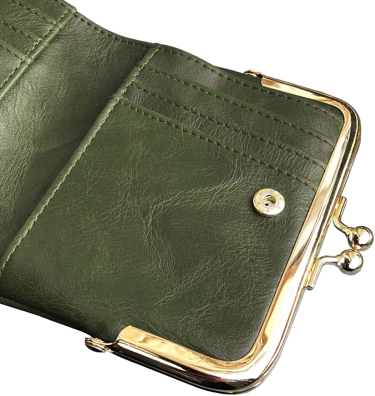 HOTAOXONEL Womens Wallet Small Rfid Ladies Compact Bifold Leather Vintage Coin Purse With Zipper and Kiss Lock