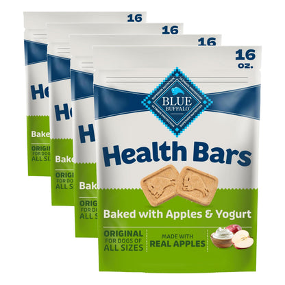 HOTBlue Buffalo Health Bars Dog Biscuits Variety Pack (Bacon Egg Cheese, Apples & Yogurt, Pumpkin & Cinnamon) Healthy Dog Treats with No Artificial Flavors or Preservatives, 16 oz. Each (3 Bags)