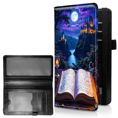 HOTCheck Register Covers for Personal Checkbook Women & Men, Large Capacity Leather Check Book Cover with Pen Holder Organizer Ladies Card Wallet w/RFID Blocking, Purple Mountains