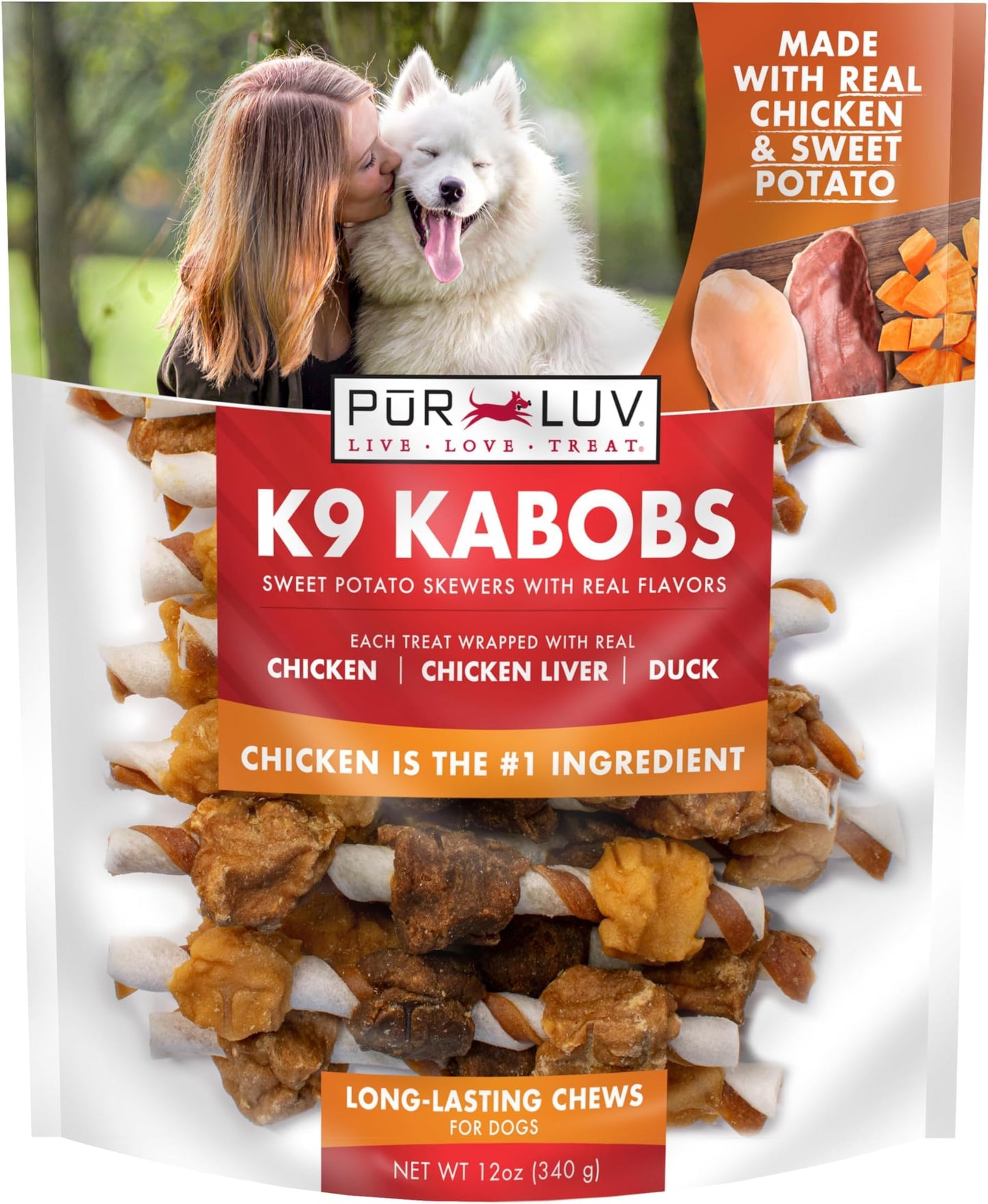 HOTPur Luv Chicken Jerky Dog Treats, Made with 100% Real Chicken Breast, 16 Ounces, Healthy, Easily Digestible, Long-Lasting, High Protein, Satisfies Dog's Urge to Chew