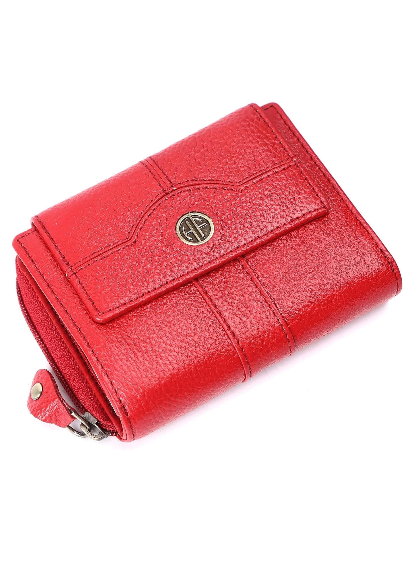 HOTHAMMONDS FLYCATCHER Wallet for Women - Genuine Leather Ladies Wallet - 14 Card Slots - RFID Protection - 3 ID Card Slots -RFID Wallet women -Daily Use, Women Money Purse - Blazing Brown