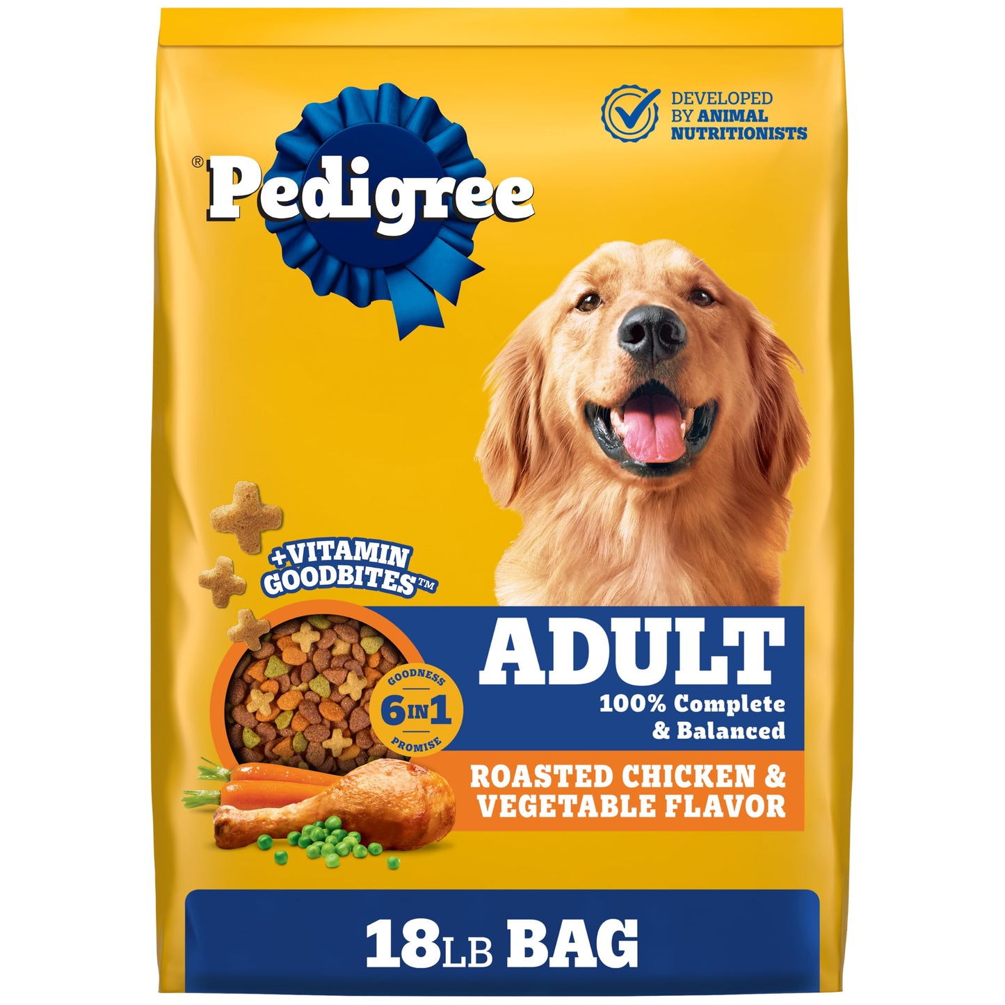 HOTPedigree Complete Nutrition Dry Dog Food, Chicken & Vegetable, 18 lb