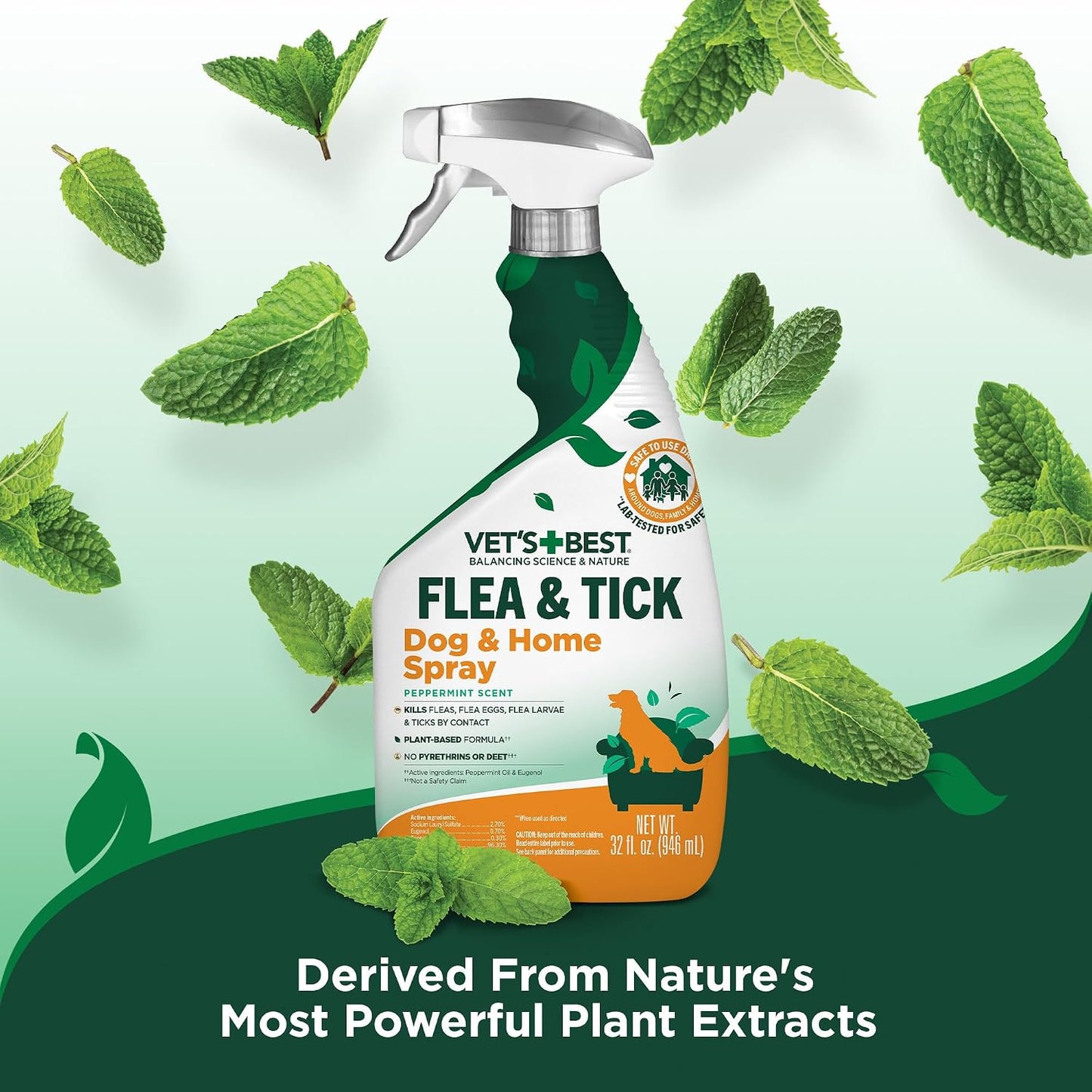 HOTVet’s Best Indoor Flea and Tick Spray – Dog Flea and Tick Treatment for Home, Plant-Based Formula with Natural Oils, Kills Fleas, Eggs & Ticks on Contact, Made in USA, 32 oz | Plant-Based Flea & Tick Spray, Kills Fleas, Eggs & Ticks on Contact, Natural