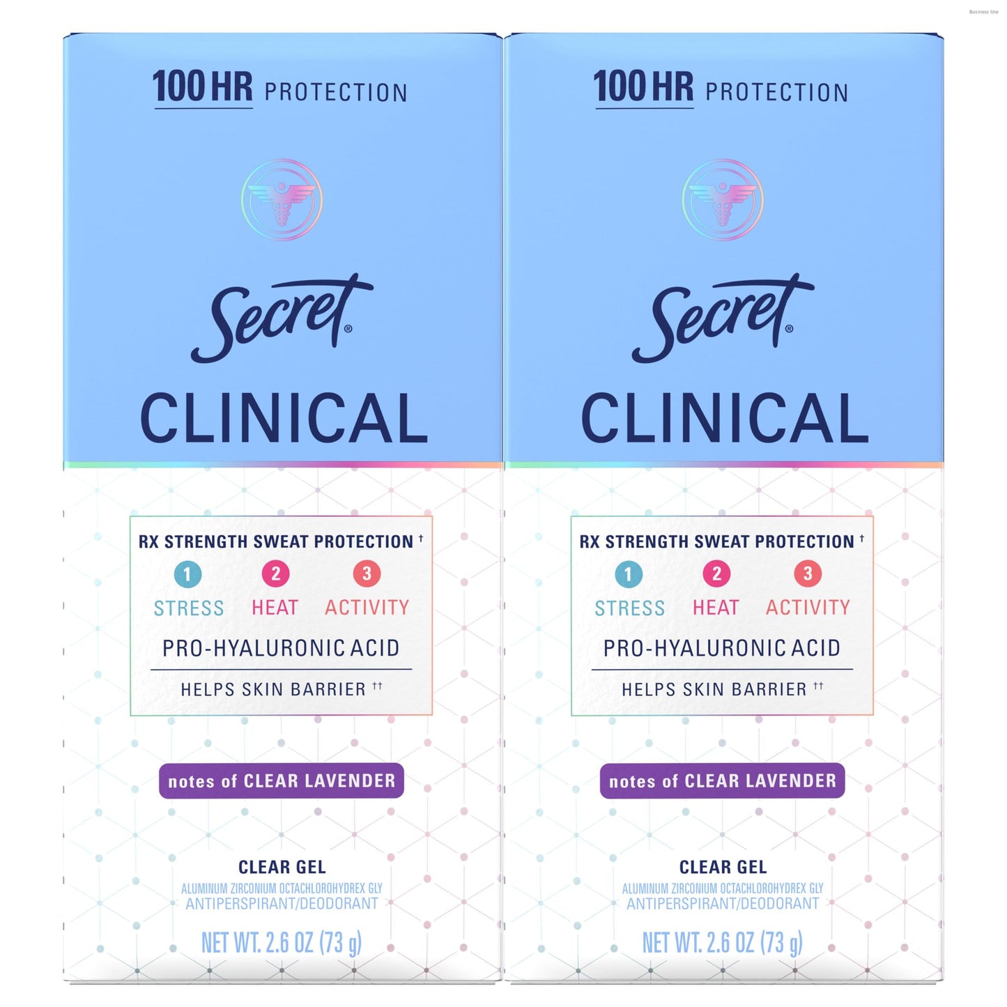 HOTSecret Clinical Strength 100HR Sweat & Odor, Clear Gel Antiperspirant Deodorant for Women, 3X Stress Protection with Hyaluronic Acid, PH Balancing Minerals, Completely Clean Scent, 2.6 oz