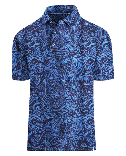 HOTHodaweisolp Golf Shirts for Men Dry Fit Print Moisture Wicking Performance Short Sleeve Polo Shirt