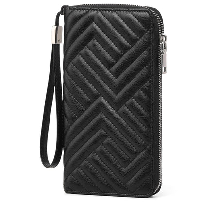 HOTGOIACII Womens Wallet RFID Blocking Leather Large Capacity Long Purse Card Clutch Wristlet