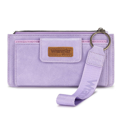 HOTMontana West X Wrangler Brown Wristlet Wallet Minimalist Clutch Womens Wallet Rfid Card Cases & Money Organizers with Coin Purse and Smooth Zipper