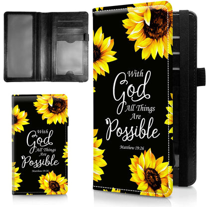HOTLeather Checkbook Covers for Personal Checkbook Check book Holder Cover Wallets for Women Men,RFID-Blocking Slim Checkbook Cover for Duplicate Checks with Elastic Strap,Flowers Dancing Butterflies