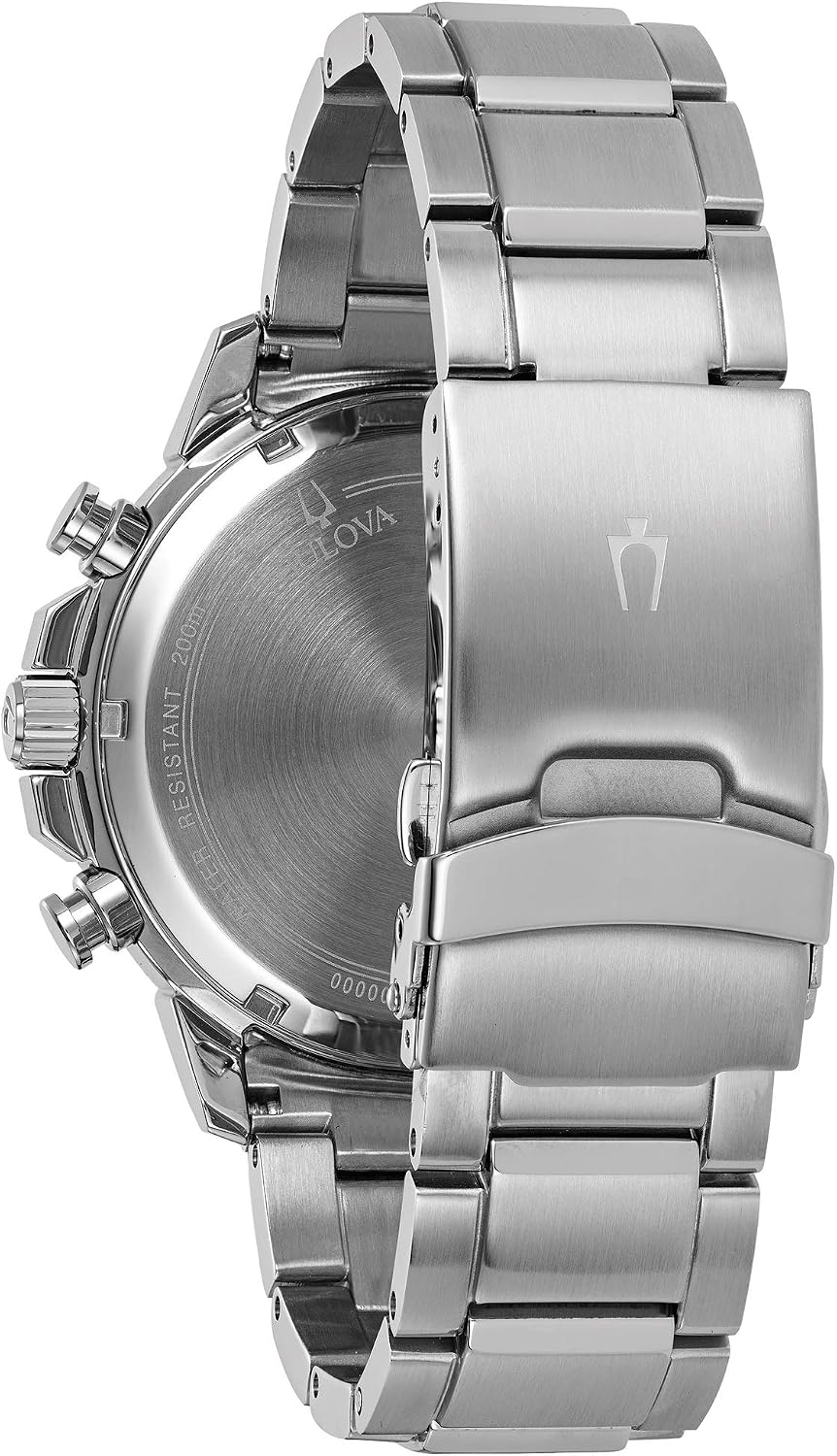 HOTBulova Men's Marine Star Series C Stainless Steel 6-Hand Chronograph Quartz Watch, Black Dial Style: 96B272