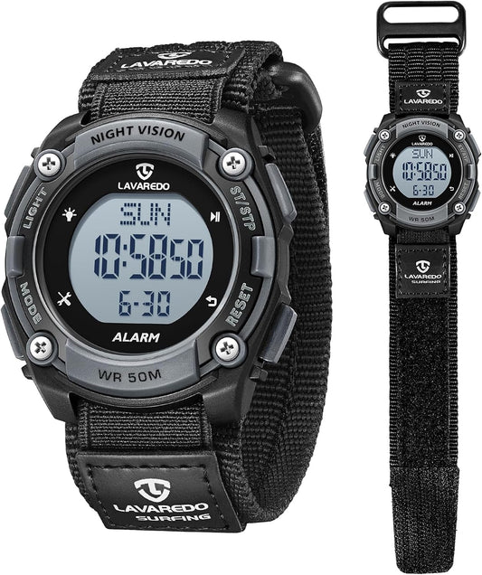 HOTBEN NEVIS Mens Digital Watch, Outdoor Sport Waterproof Watches for Men with Alarm Calendar Stopwatch Chronograph Back Light