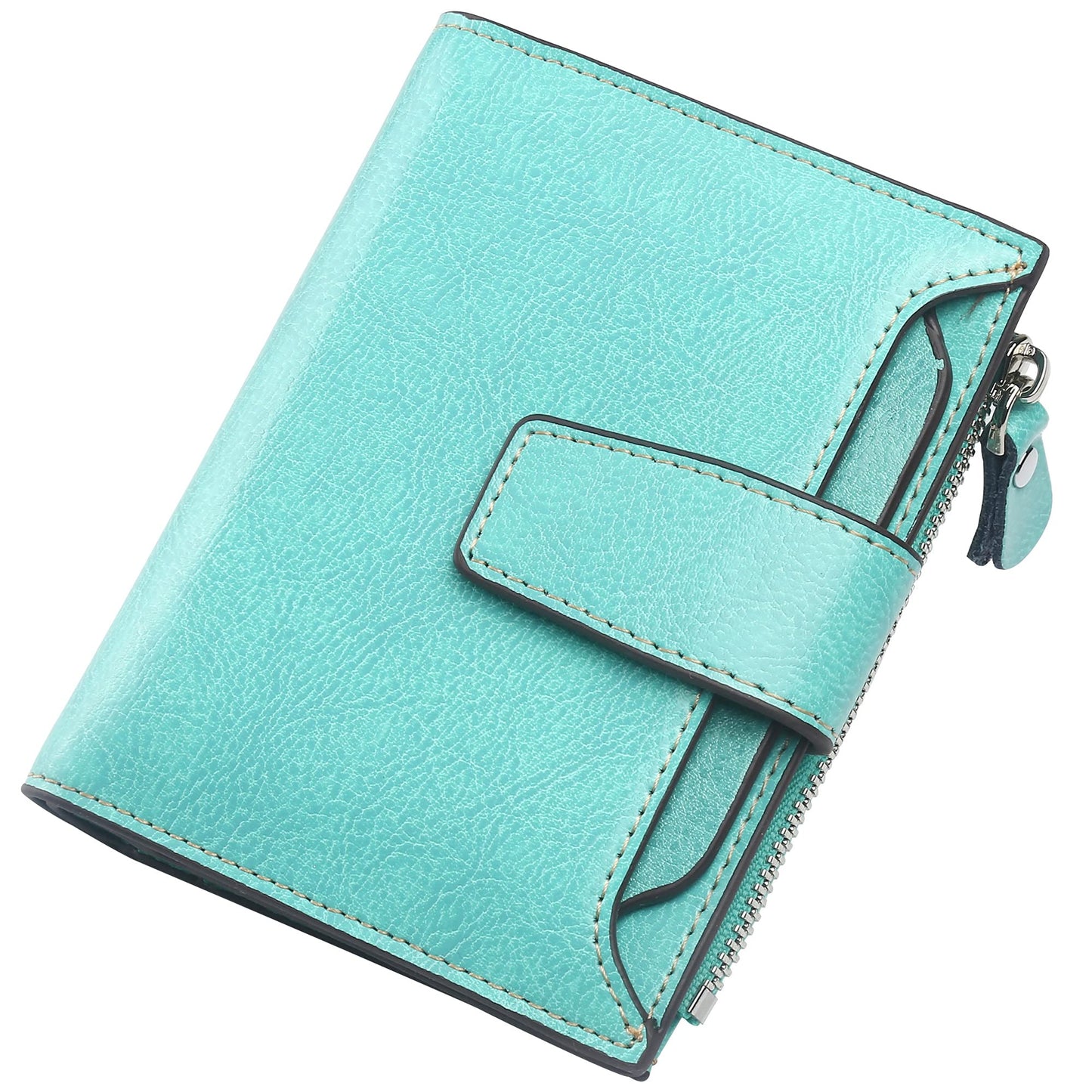 HOTLavemi Small Compact Women Wallet RFID Blocking Genuine Leather Bifold Purse with ID Windows