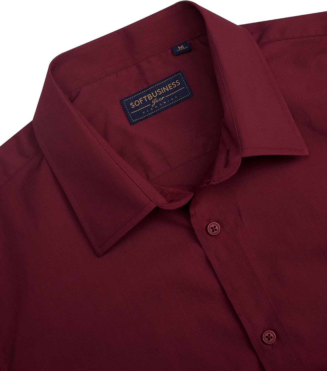 HOTJ.VER Men's Short Sleeve Dress Shirts Stretch Stain Shield Casual Button Down Shirts Solid Formal Shirt