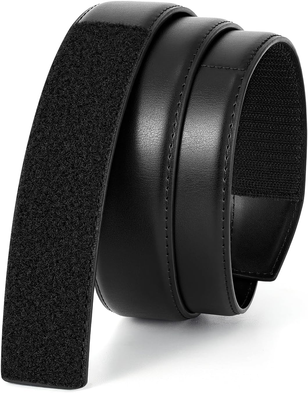 HOTBELTROAD Buckleless Belts Leather No Scratch Belt for Men Mechanic Belt | 1.5" Leather Technician belt Hook and Loop Belt Metal-Free TSA-Approved Men's No Buckle Belts Work Musicians Travel Gifts