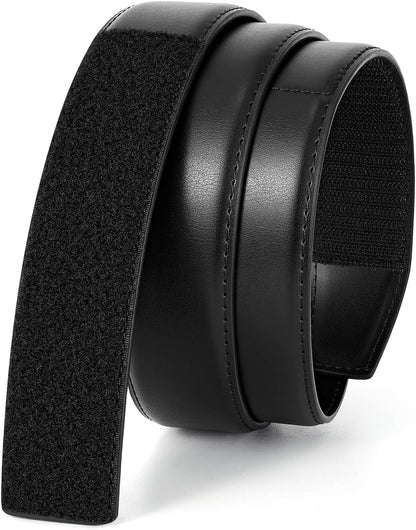 HOTBELTROAD Buckleless Belts Leather No Scratch Belt for Men Mechanic Belt | 1.5" Leather Technician belt Hook and Loop Belt Metal-Free TSA-Approved Men's No Buckle Belts Work Musicians Travel Gifts