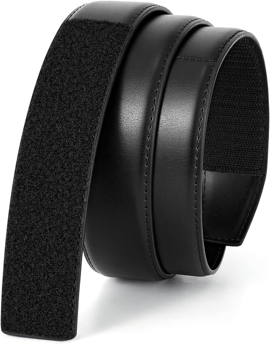 HOTBELTROAD Buckleless Belts Leather No Scratch Belt for Men Mechanic Belt | 1.5" Leather Technician belt Hook and Loop Belt Metal-Free TSA-Approved Men's No Buckle Belts Work Musicians Travel Gifts