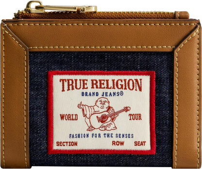 HOTTrue Religion Women's Mini Wallet, Dark Denim, One Size | Compact profile with multiple card slots for everyday carry.