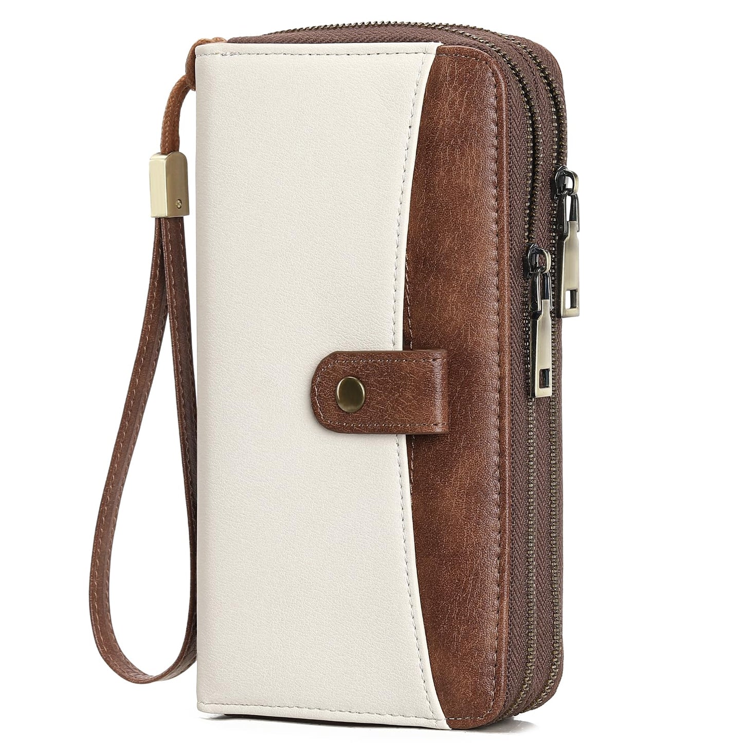 HOTGAEKEAO Wallet for Women Clutch Leather RFID Blocking Wristlet Purse Zip Around Wallets Large Capacity Credit Card Holder