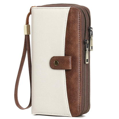 HOTGAEKEAO Wallet for Women Clutch Leather RFID Blocking Wristlet Purse Zip Around Wallets Large Capacity Credit Card Holder