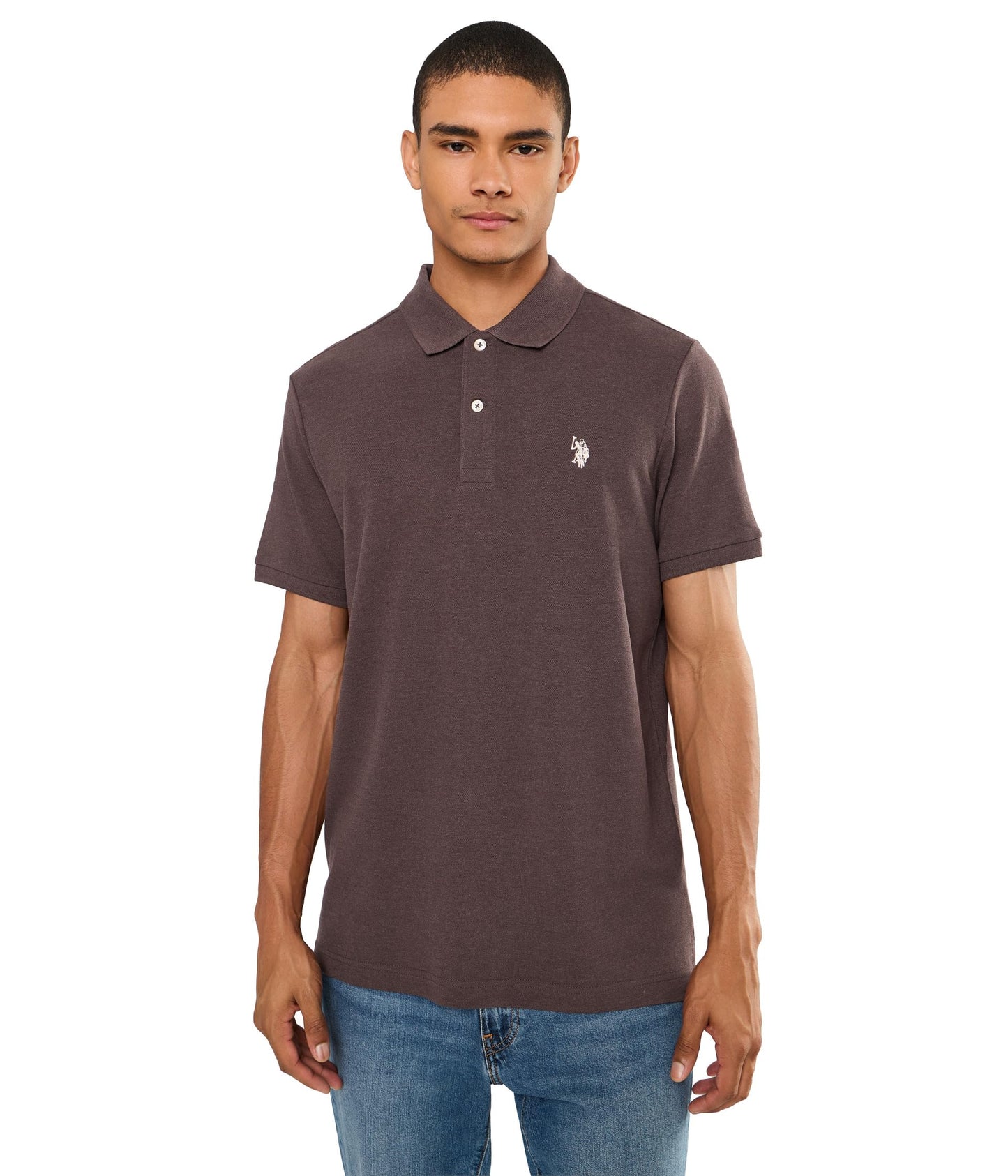 HOTU.S. Polo Assn. Men's Classic Polo Shirt, Two-Button Closure Pique Polo Shirt, Summer Fashion Golf Shirt | Two-Button Closure Pique Polo Shirt, Summer Fashion Golf Shirt