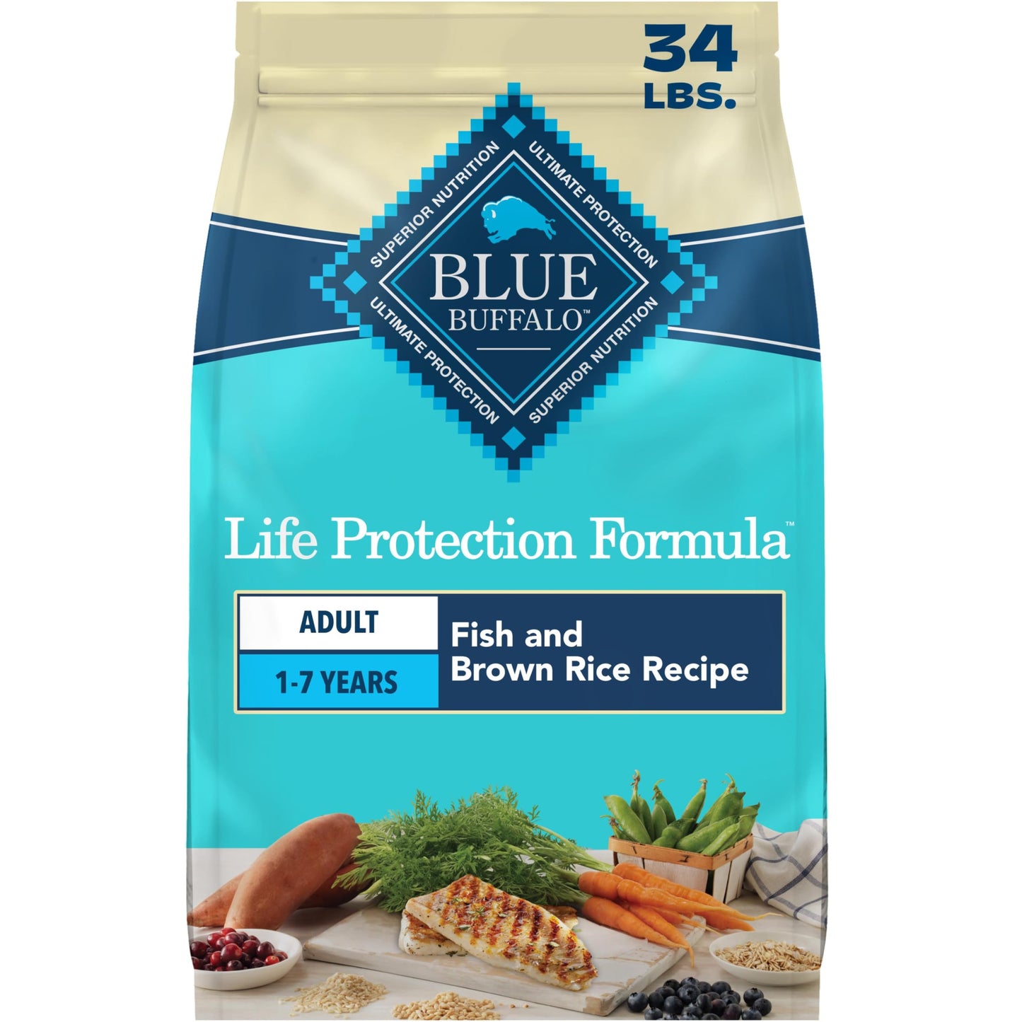 HOTBlue Buffalo Life Protection Formula Chicken Adult Dry Dog Food, 34 lb | Real Chicken #1 Ingredient, Supports Immunity with Antioxidant-Rich LifeSource Bits, Promotes Healthy Muscle Development
