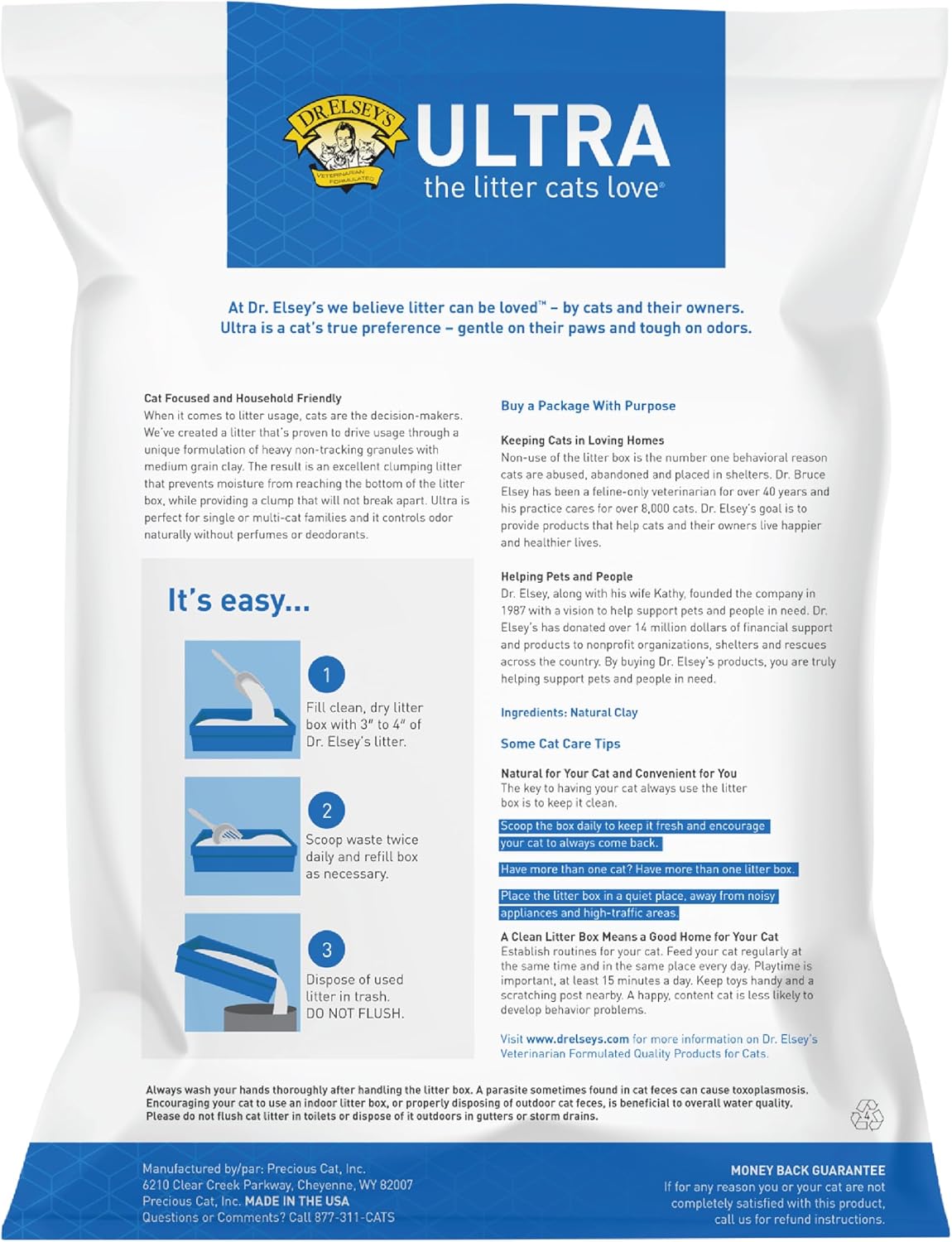 HOTDr. Elsey's Ultra Unscented Clumping Clay Cat Litter 18 lb Bag