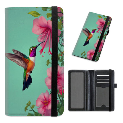 HOTCheckbook Cover for Personal Checkbook Leather Check Book Covers for Women Men with RFID Blocking Multi Card Slots Lightweight Compact Wallet, Retro Music Note