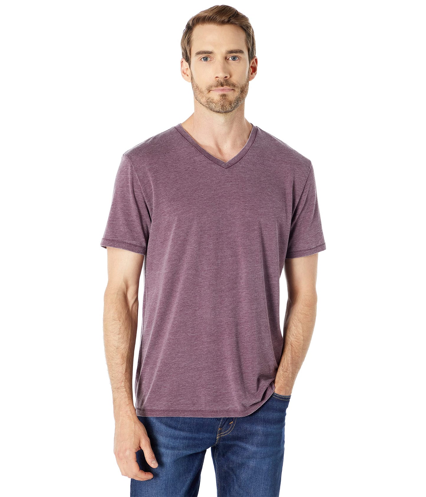 HOTLucky Brand Men's Venice Burnout V Neck Tee