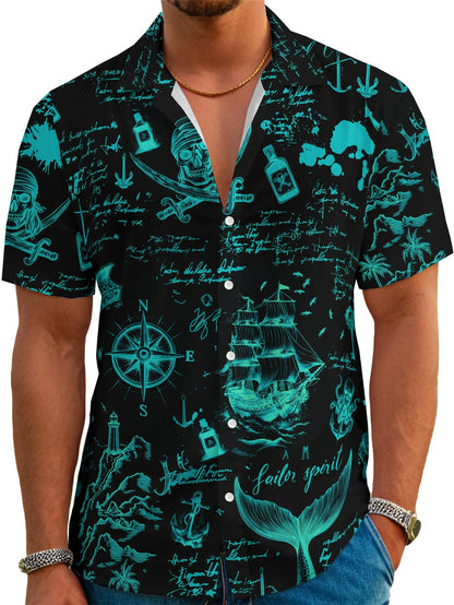 HOTDFZ Funny Hawaiian Shirts for Men Summer Beach Short Sleeve Button Down Shirt Theme Party Shirt