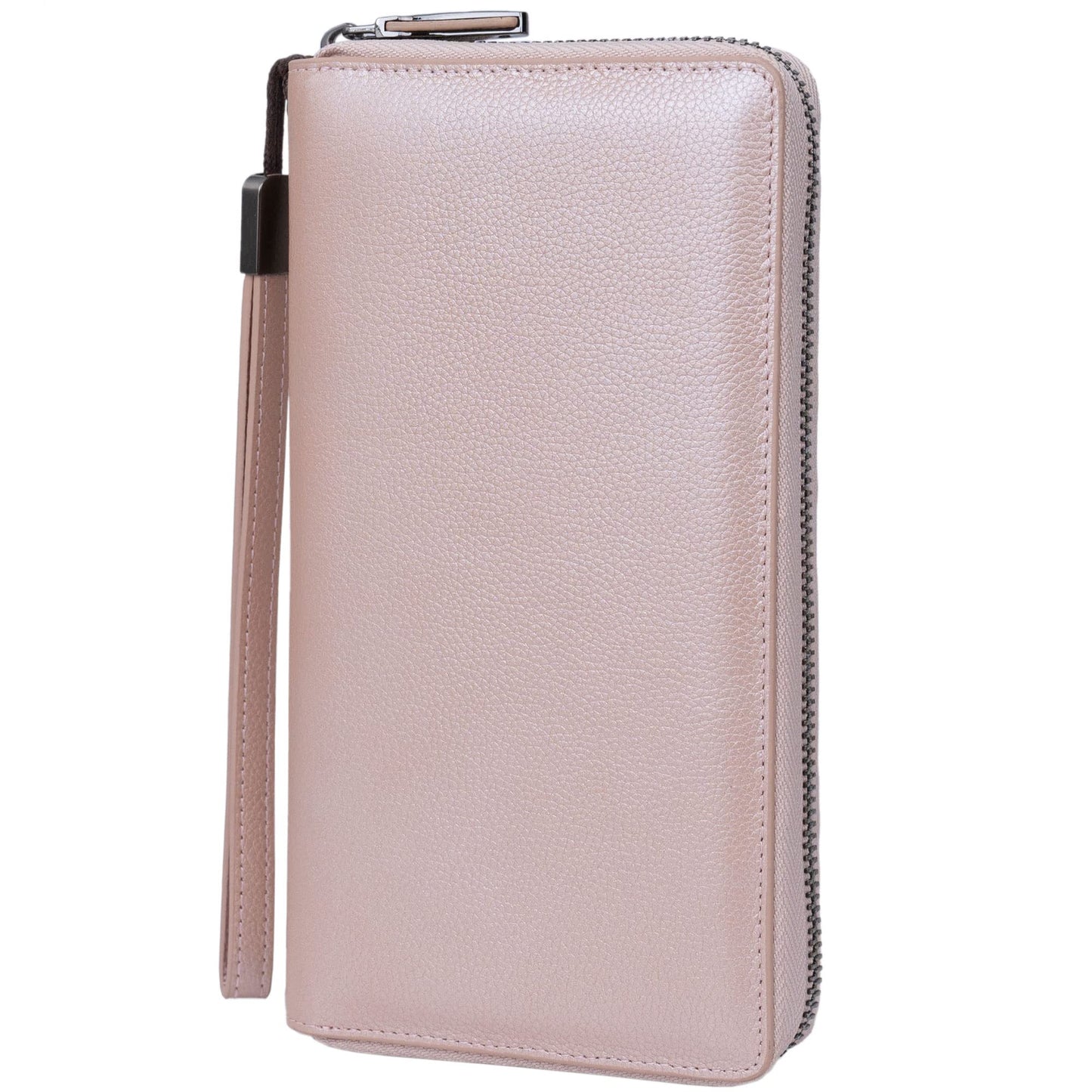 HOTBveyzi Women RFID Blocking Wallet Leather Zip Around Phone Clutch Large Capacity Ladies Travel Purse Wristlet