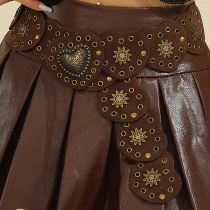 HOTIZUS Women's Western Belt Love-Heart-Waist Boho-Country Cowgirl-Belts for Dresses