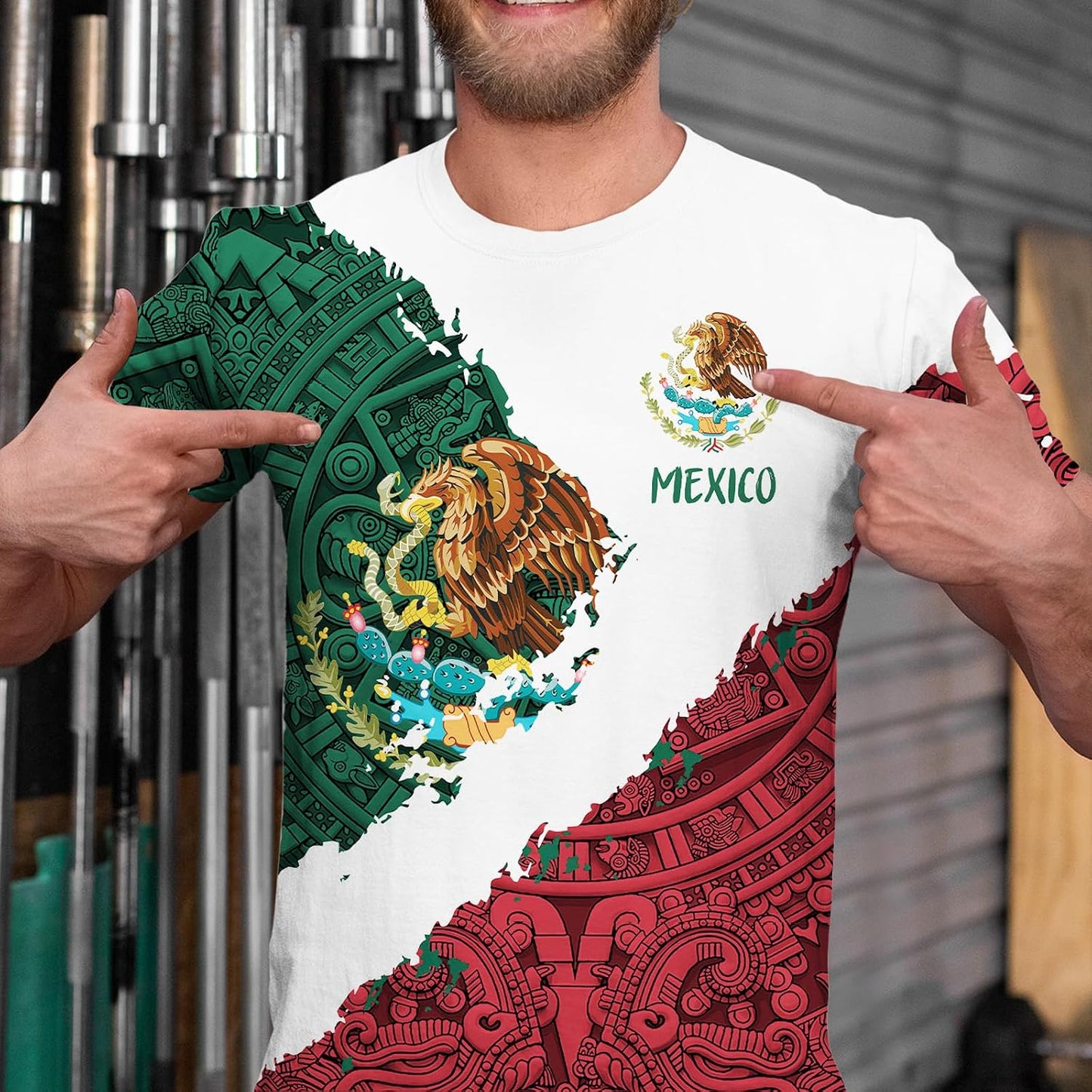 HOTFAYBA Aztec Mexican Shirts Short Sleeves Summer Mexico Shirt Mexico Jersey Unisex 3D Shirts