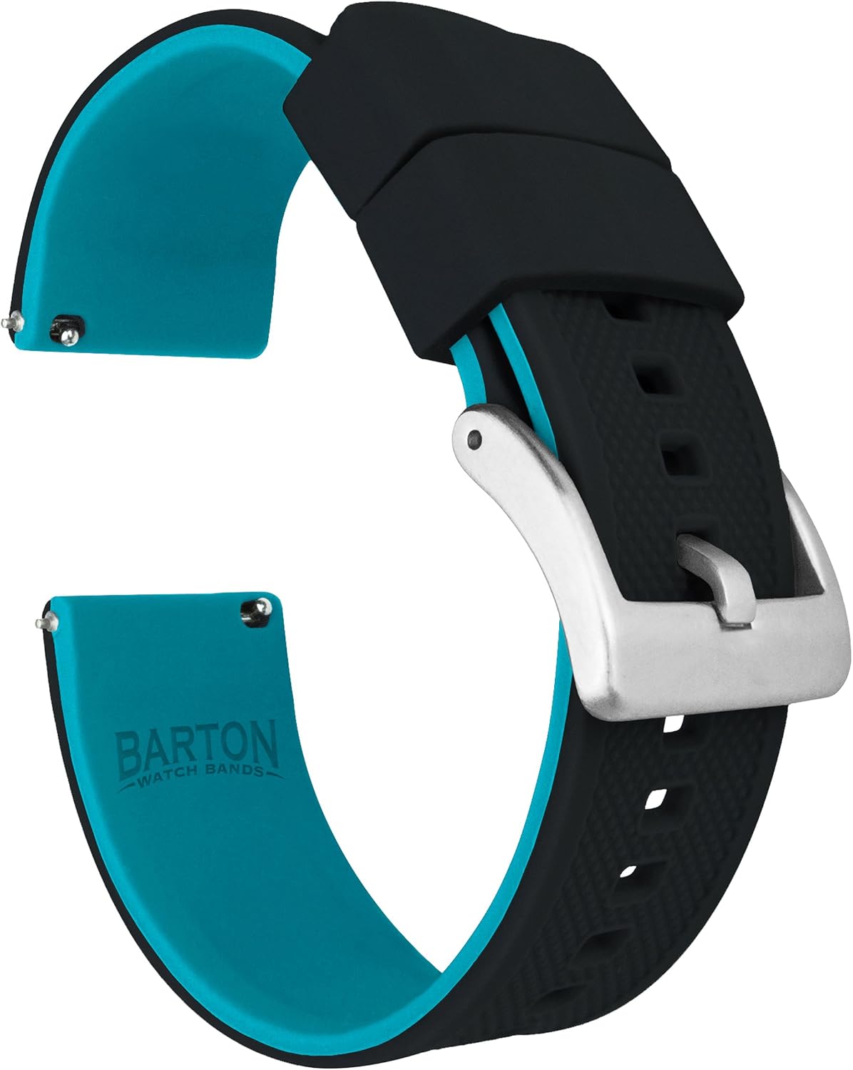 HOTBARTON Elite Silicone Watch Bands - Quick Release - Choose Strap Color & Buckle Color (Stainless Steel, Black PVD or Gunmetal Grey) - 18mm, 20mm, 22mm & 24mm Watch Straps