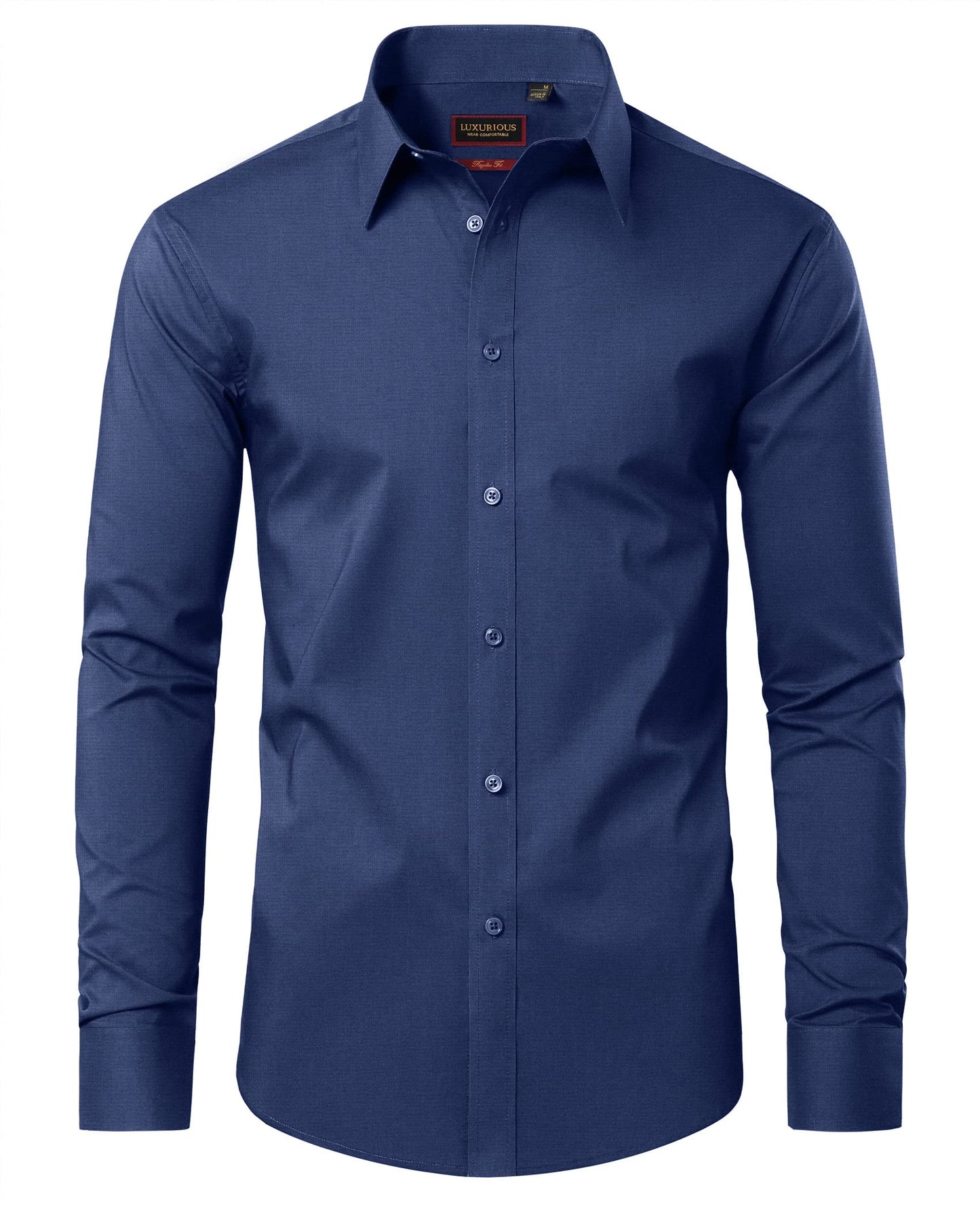 HOTLion Nardo Cotton Mens Dress Shirts Long Sleeve Wrinkle Free Business Casual Button Down Shirts Formal Shirts Big and Tall