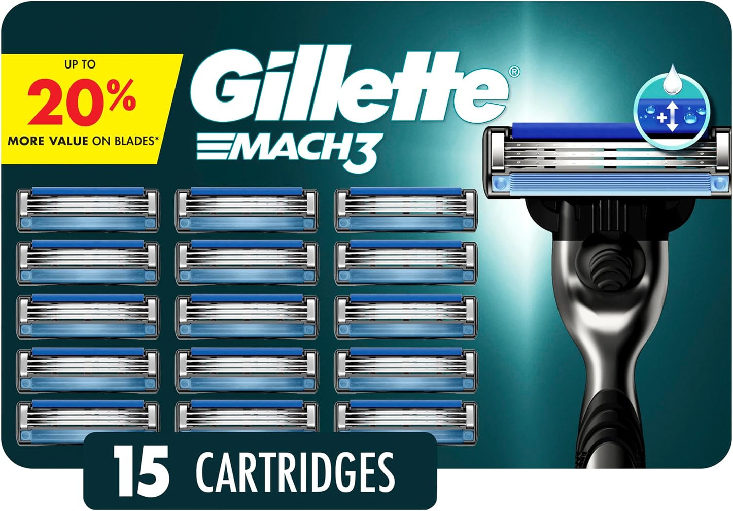 HOTGillette Mach3 Men's Razor Blades, 15 Blade Refills