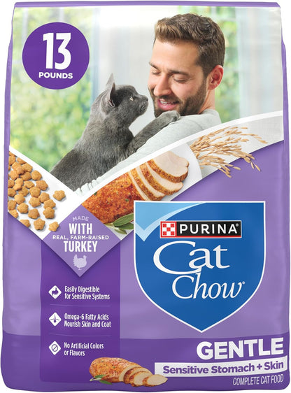 HOTPurina Cat Chow Gentle Sensitive Stomach and Skin Dry Cat Food with Turkey - 13 lb. Bag