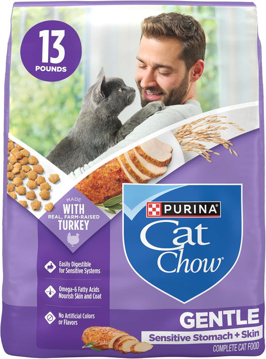 HOTPurina Cat Chow Gentle Sensitive Stomach and Skin Dry Cat Food with Turkey - 13 lb. Bag