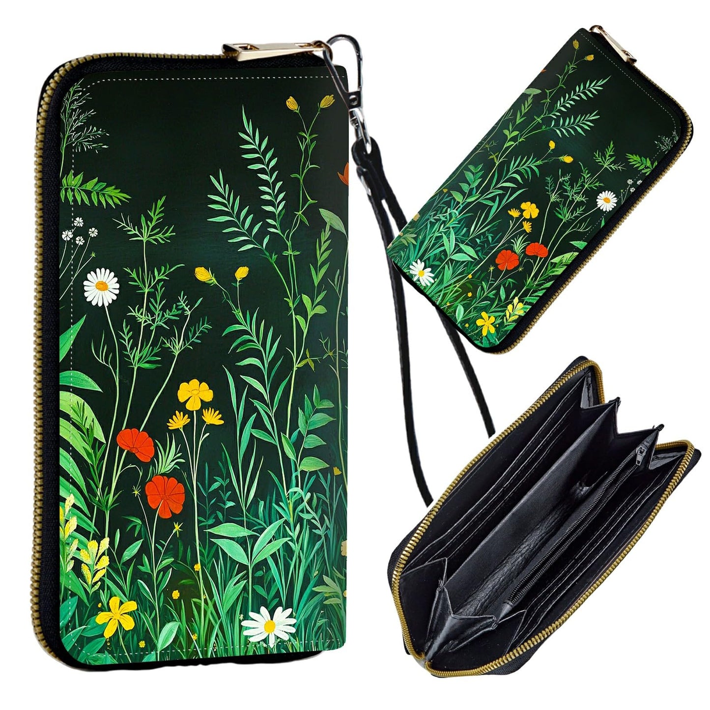 HOTWomen's Wristlet Wallets for Ladies, RFID Blocking Leather Zipper Handbag Clutch Purse Money Holder Organizer for Travel Shopping, Ocean Octopus